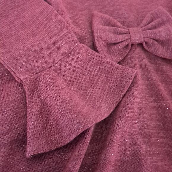 Rare Editions Toddler Girls Bell Sleeve Knit Dress burgundy red color size 5 NWT - Picture 4 of 9